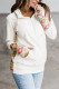 Aztec Print Color Block Half Zip Hoodie with Kangaroo Pocket