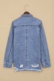 Blue Ripped Denim Jacket