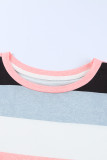Pink Colorblock Long Sleeves Tunic Top