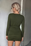 Plain Twisted High Waist Mini Dress