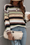 Colorful Stripes Colorblock Knitting Pullover Sweater