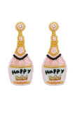 Beads Glitter Patchwork Champgne Earrings MOQ 3pcs