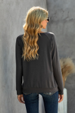 Gray THANKFUL Print Crew Neck Long Sleeve Top
