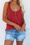 Red Button Loose Tank Top