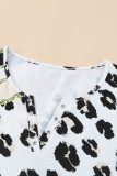 Leopard Color Block Notched Neck Hole Tank