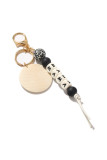 Letter Design With Beading Key Chain MOQ 3pcs