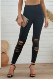 Black Cut-out Skinny High Waist Leggings