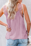 Pink Eyelash V Neck Cami Tank Top