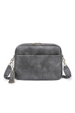 Plain PU Leather Leopard Strap Crossbody Bag MOQ 3pcs