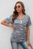 V Neck Front Pocket Camo Tee