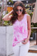 Pink Washed Effect Tie Dye Tank