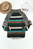 Leopard Patchwork Colorblock Hoodie