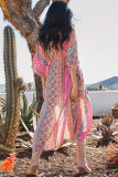 Boho Floral Print Open Front Kimono