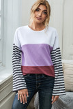 Relaxed Fit Colorblock Bell Sleeve Top
