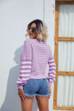 Stripe in Stripe Open Button Short Sweater Cardigans