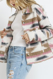 Lapel Button Up Aztec Jacket Coat