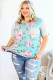 Stripes Floral Plus Size Tee