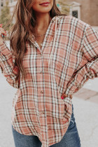 Plaid Button Down Pocketed Shacket Shirts With Hooded Women UNISHE Wholesale