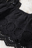 Black Adjustable Hollow Out Lace Bralette