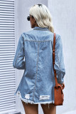 Blue Ripped Denim Jacket