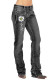 Daisy Faith Print Straight Wash Jeans Pants