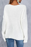 Lace Splicing Drop-shoulder Knitted Sweater