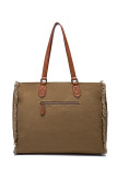 Aztec Cow Print Patchwork Tote Handbag MOQ 3PCS