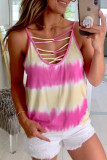 Rose Tie Dye Criss-Cross Camisole