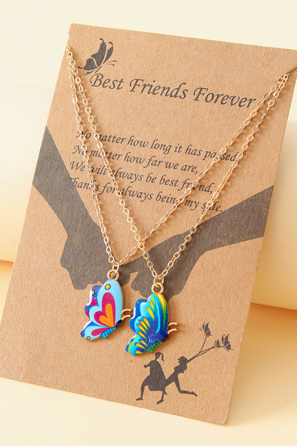 Colorful Butterfly Necklace MOQ 5pcs