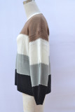 Loose Color Block Pullover Knitting Sweater Unishe Wholesale