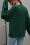 Cable Knit Sleeves Plain Pullover Sweaters