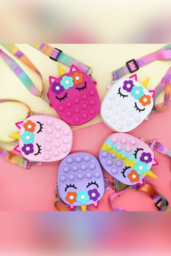 POP IT Flower Unicorn Fidget Crossbody Bag Push Bubble Unishe Wholesale MOQ5pcs