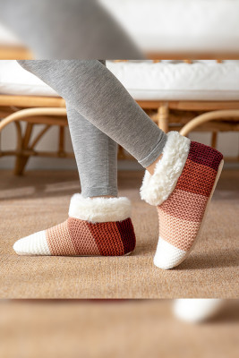 Color Block Knit Ankle Slipper Socks MOQ 12pcs