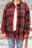 Plaid Print Buttoned Long Sleeve Plus Size Shirt