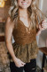 Leopard Contrast Print Lace Strappy Bralette Top