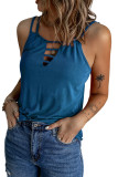 Blue Ladder Hollow-out Tank Top