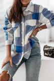 Colorful Open Button Pockets Plaid Shackets