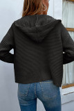Cable Knit Open Front Cardigan With Hood