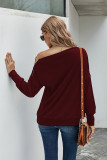 Red Ribbed Zip Knit Top