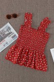 Red Floral Smock Tank