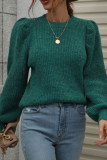 Plain Puffy Sleeves Pullover Sweaters