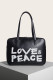 Love&Peace Zipper Leather Hand Bag MOQ 3PCS