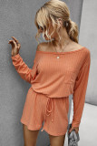 Orange Solid Two Piece Set