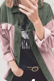 Corduroy Colorblock Buttons Up Jacket Shacket Unishe Wholesale