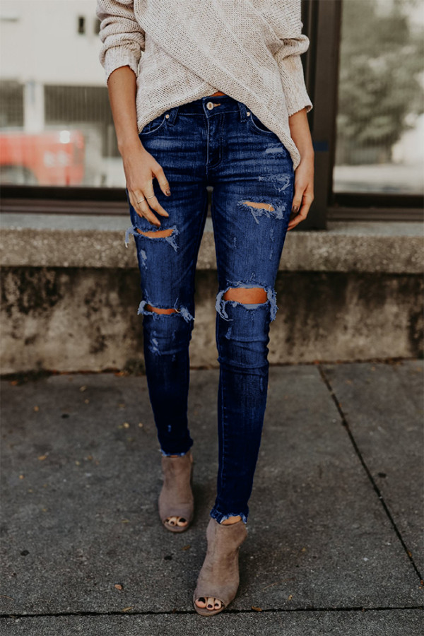 Black Ripped Washed Jeans