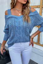 Cable Knit V Neck Strappy Sweaters