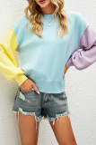 Colorblock Splicing Knitting Sweater