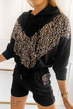 Black Chevron Sequin Pullover Hoodie