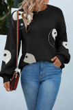 Tai Chi Pattern Knitting Long Sleeve Sweater