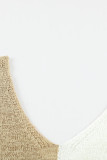 Apricot Color Block Knitted Tank Top